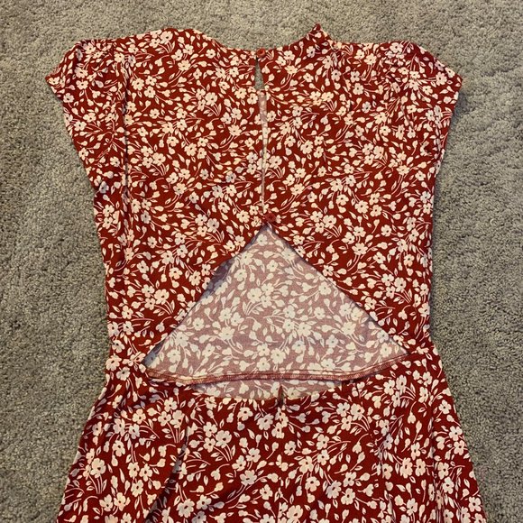 Reformation Red Floral Midi Dress - Picture 7 of 12